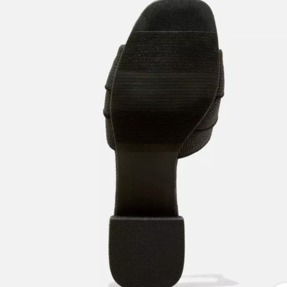 A New Day Lyta Raffia Ruffle Slide Sandals Memory Foam Insole Black - Picture 5 of 11